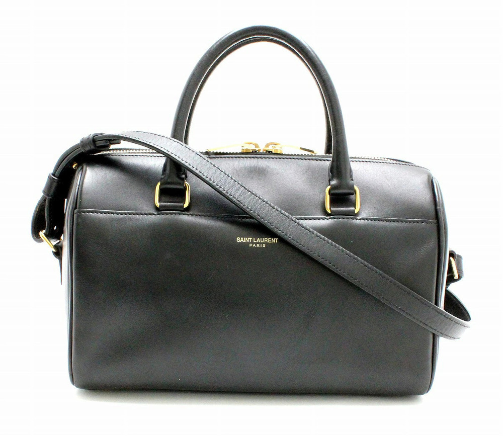 Saint Laurent Yves YSL Baby Duffle Crossbody Bag Calfskin Black